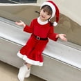 thumbnail image 6 of Jamsmile Toddler Girls Christmas Outfits Sets Clothes Long Sleeve Cute Shirts + Pants Outfits 3PC With Santa Hats Xmas Outfits, 6 of 9