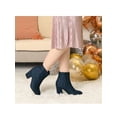 thumbnail image 6 of BLISSFUL STEP Women's Round Toe Block High Heels Ankle Boots, 6 of 6