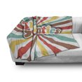 thumbnail image 3 of 70s Party Soft Flannel Fleece Throw Blanket, Seventies Retro Pastel Colored Typography Old Radial Backdrop Artwork Print, Cozy Plush for Indoor and Outdoor Use, 70" x 90", Multicolor, by Ambesonne, 3 of 6
