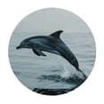 thumbnail image 2 of JRXY Waterproof Round Tablecloth Dolphins Swimming in the Ocean White, 2 of 7