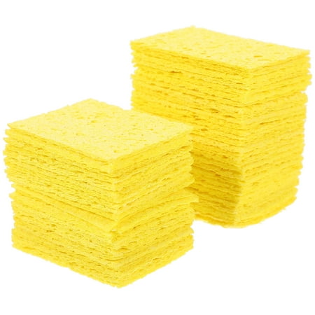 

50pcs Professional Soldering Solder Welding Head Cleaning Sponge Remove Tin Cleaner (Yellow)