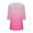 thumbnail image 5 of Womens 3/4 Sleeve Tunic Tops, Long Length Shirts for Women Fall Fashion Loose Fit Ombre Tie Dye Crewneck T-Shirts, 5 of 5