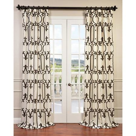 Half Price Drapes Royal Gate Flocked Taffeta Semi Opaque Single