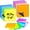 Bright Multicolor, variant on 40 Pcs 3" x 3" Reusable Magnetic Sticky Notes Dry Erase Magnet Sheets Set, Easy to Post Labels with Marker for Whiteboard, Multicolor Stickers for White Board, Fridge, Locker