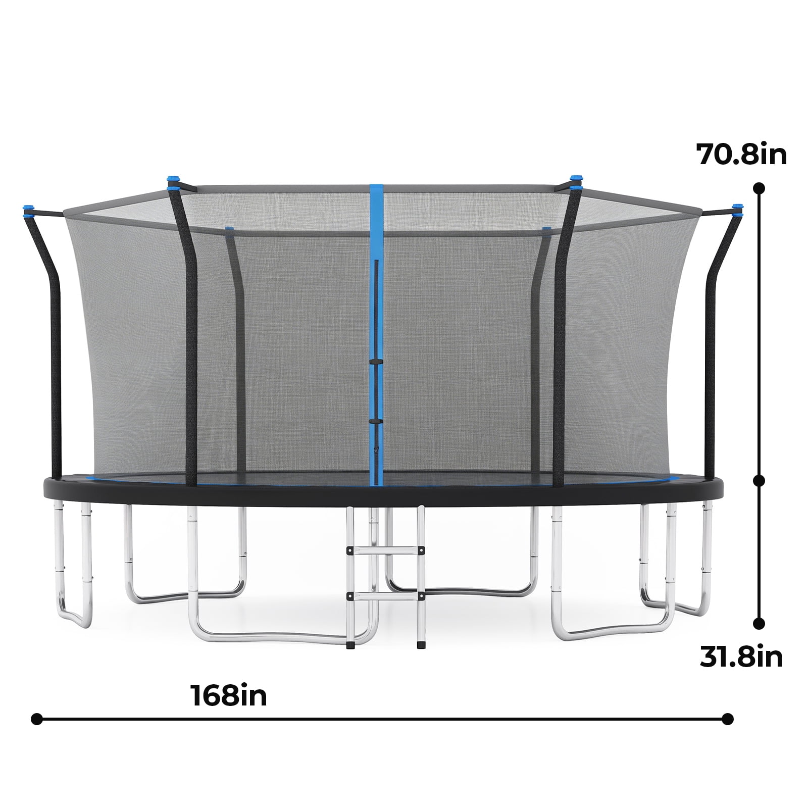 Alvantor 14Ft Trampoline for Kids, Recreational Trampoline with Enclosure Net and Ladder Blue