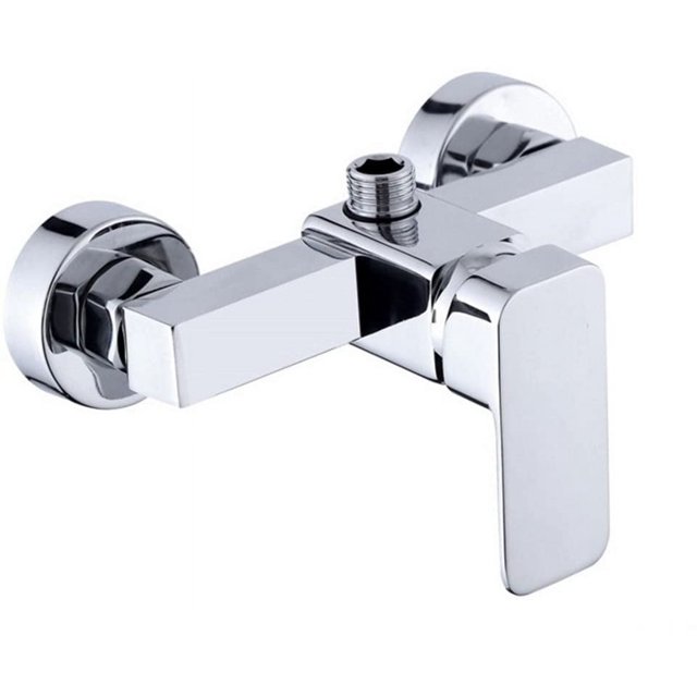 Grifo de ducha de pared cromado moderno con mezclador de ducha para agua fría y caliente