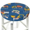 thumbnail image 3 of Bingfone12 Inch Padded Round Bar Stool Cover Cushion With Elastic Fabric Round Chair Seat - Construction Vehicles, 3 of 7