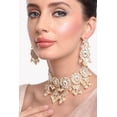 thumbnail image 2 of Efulgenz Indian Wedding Jewelry Set for Women Traditional White Kundan Faux Pearl Beads Charms Crystal Choker Necklace Earrings Bridal Set Bollywood Jewelry, 2 of 5