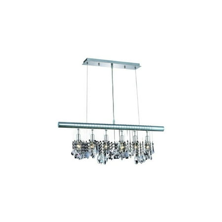 elegant lighting 3100d30c/rc chorus line 12-inch high 6-light chandelier, chrome finish with crystal (clear) royal cut rc crystal