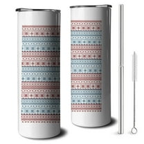 20oz Christmas Folk Pattern Skinny Tumblers Stainless Steel Tumbler with Lid and Straw,Vacuum Insulated Double Wall Travel Tumbler Cups with Cleaning Brush for Coffee,Tea