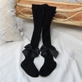 thumbnail image 2 of Biekopu Baby Girl Tights Cute Seamless Pantyhose Ribbed Stockings Footed Leggings with Satin Bow for Toddlers, 2 of 3