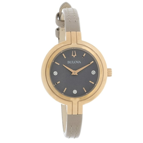 Pre-Owned Bulova Rhapsody Women's Diamond Rose Tone Plated Stainless Quartz Watch 97P143