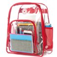 thumbnail image 2 of K-Cliffs Sac à Dos Transparent Robuste de Haute Qualité, Transparent, pour Étudiants, Sac d'École, Sac à Livres, Sac de Travail de Sécurité Transparent de Luxe, Sac de Jour de Voyage, Rouge, 2 of 5