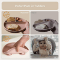 thumbnail image 3 of BREIS Suction Plates for Baby | 100% Silicone BPA-Free Baby Plates with Lids and Food Cover | Divided Design | Microwave and Dishwasher Safe | Toddler Plates 2 Pack (Shifting Sand/Buck), 3 of 6