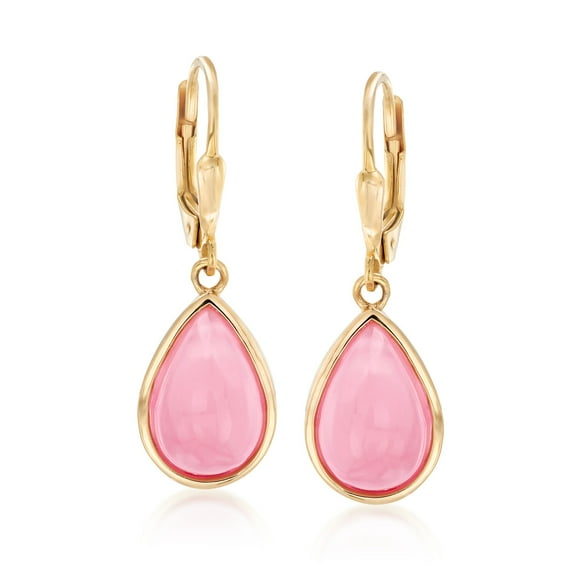 Ross-Simons Pink Opal Teardrop Earrings in 18kt Gold Over Sterling, Women's, Adult