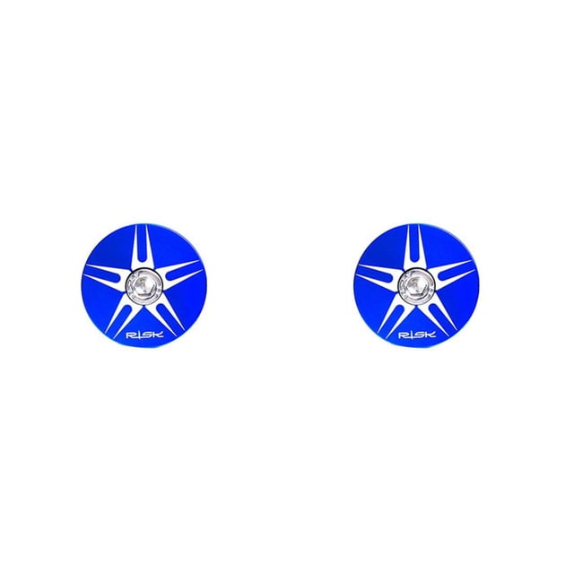 Decodeary RISK Professional Rustproof Headset Cover Waterproof Exquisite Wear-resistant 28.6mm Front Fork Cycling Headset Accessories Blue Star Thorn 2Set