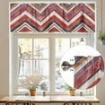thumbnail image 7 of Northern Europe Valances for Windows, 54 x 18in, Red Geometric Wave Stripes Rod Pocket Kitchen Valance Curtain Light Filtering Window Treatments for Living Room Bedroom, 1 Panel, 7 of 7
