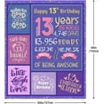 thumbnail image 5 of Gifts for 13 Year Old Girl - 13th Birthday Decorations for Girls Throw Blanket 60 x 50 Inch - 13th Birthday Gifts for Girls - 13 Year Old Girl Gift Ideas - Official Teenager Birthday Decorations, 5 of 6