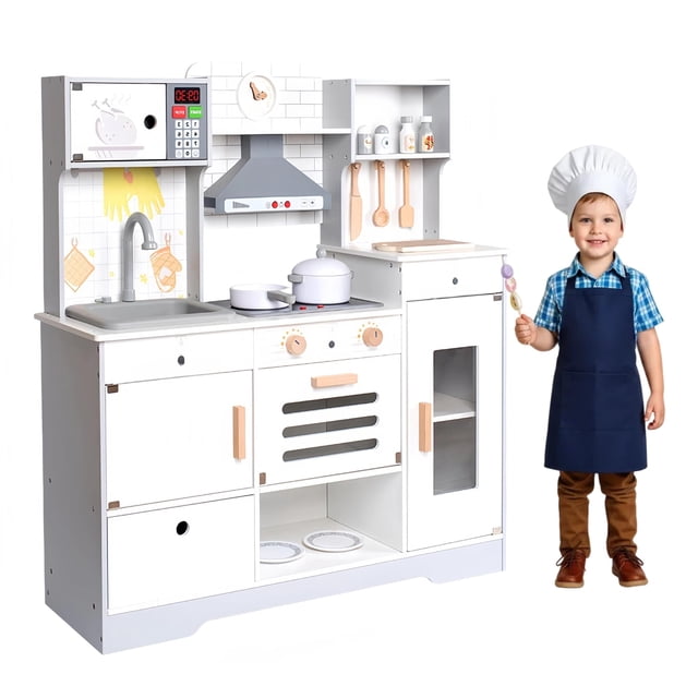 Cocina de Juguete para Niños, Cocinita para Niñas con Luz Little Kitchen, Fregaderos de Juego con Agua Corrient, Juguetes para y Otros Accesorios de Cocina para Niñas y Niños(4~6 Años)