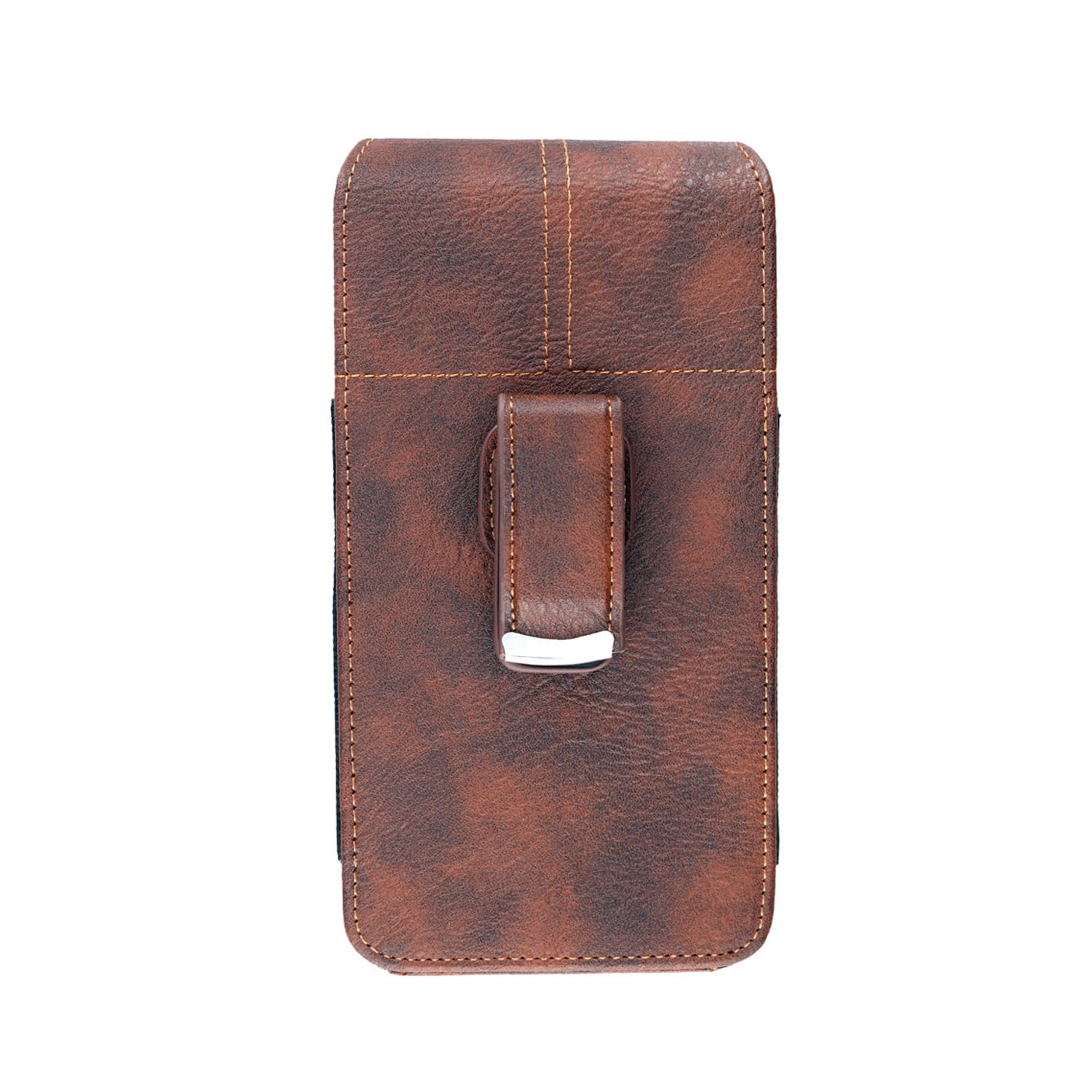 7.2inch Sturdy Vertical PU Leather Universal Wallet Pouch with Belt Clip and Card Slots - Brown