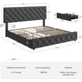 thumbnail image 4 of GARVEE King Size Bed Frame, with Adjustable Headboard, 4 Storage Drawers, Gray, 4 of 6