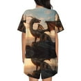 thumbnail image 4 of Womens Pajama Sets With Pocket, Sky Sunset Bronze Dragon Lounge Sets Short Sleeve Sleepwear PJ Sets for Women, 4 of 6
