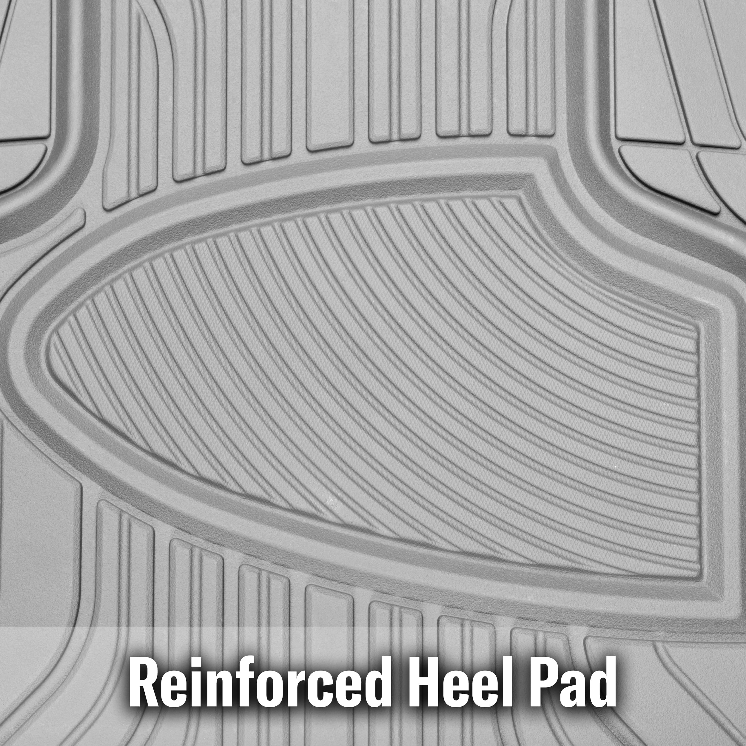 Armor All 4 Piece Rubber All-Season Trim-to-Fit Floor Mats Gray, 78847WDC