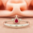 thumbnail image 4 of Ruby and simulated Diamond Ring | Pear Cut Vintage Ruby Ring | 14K Gold plated | Dainty Ruby Ring | July Birthstone Ring | Unique Ruby Stackable Ring |, 4 of 5