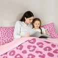 thumbnail image 5 of Castle Fairy Animal Cheetah Print 2Pcs Bedding Comforter Set for Girls Teens Women,Abstract Geometric Twin Comforter Sets,Dreamy Princess Breathable Bedding Set,Super Cozy Room Decor, 5 of 8
