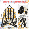 thumbnail image 4 of Herdesigns Bee Backpack with Lunch Box Yellow Honeycomb Daisy Lightweight Large Travel Work Laptop Backpacks Set Casual Daypacks, 4 of 8