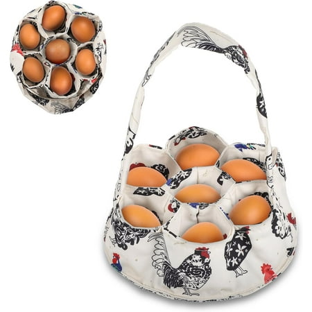 XD4-1Pcs Egg Bag Egg Basket Mini Egg Collecting Basket Egg Gathering Basket with 7 Pouches for Fresh Eggs Collecting Eggs Holder Bags for Chicken Hen Duck Goose Eggs Farmhouse Henhouse*04
