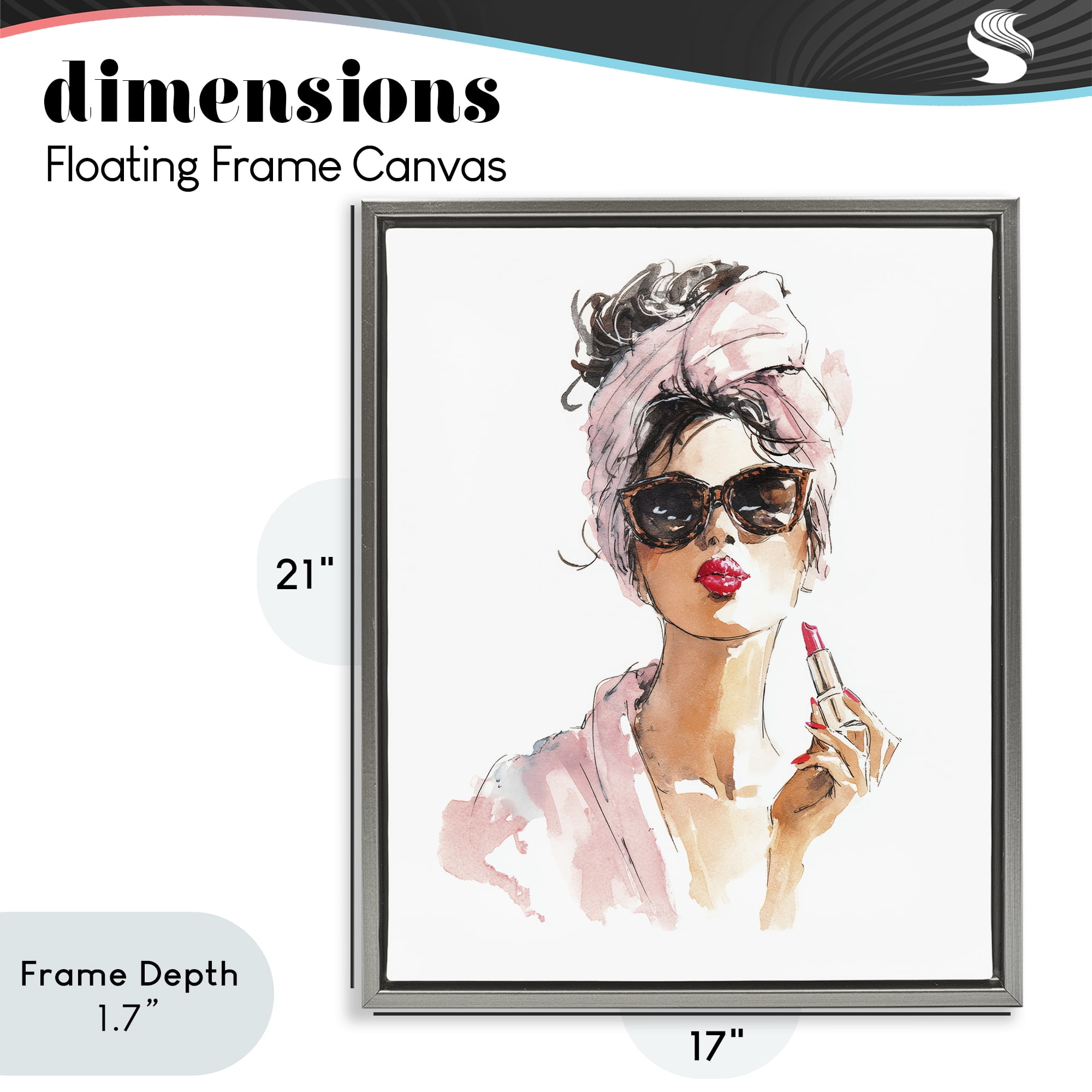 Stupell Industries Velour Secrets Lipstick Gray Framed Floater Canvas Wall Art, design by Svetlana Aleynikova