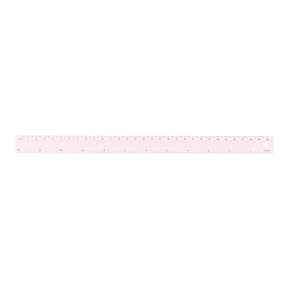 Uxcell Metal Straight Ruler 12 Inch(30cm) Metric Aluminum Alloy Measuring Rulers Scale Tool with Hole for Measure Study Reading Classroom Office, Light Pink