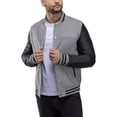 thumbnail image 5 of X RAY Jeans Men's Wool Varsity Bomber Jacket with PU Sleeves, Grey/Black, S, 5 of 9