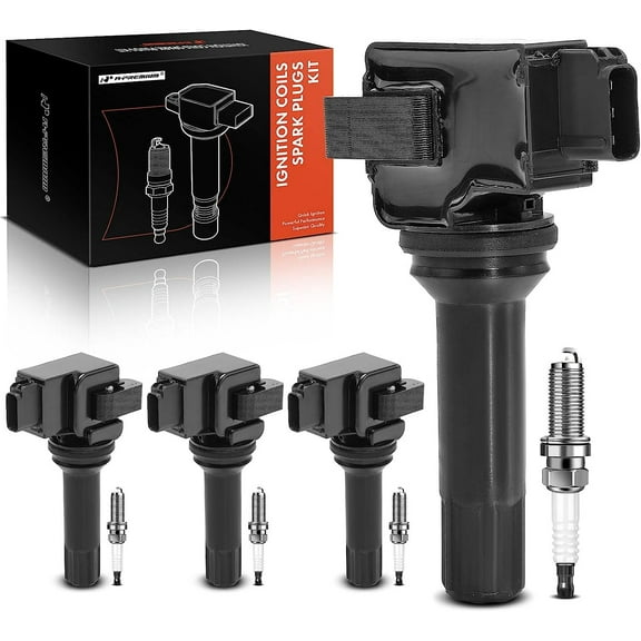 A-Premium Set of 4 Ignition Coil Pack and Iridium Spark Plugs Compatible with Subaru Forester 2011-2012 2.5L, Impreza 2012 2.0L, Replace# 22433AA630, NGK93501