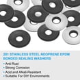 thumbnail image 3 of Uxcell 6.3x19mm 201 Stainless Steel EPDM Bonded Sealing Neoprene Rubber Washers, 80 Pieces, 3 of 6
