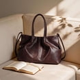 thumbnail image 6 of BadPiggies Women Satchel Handbags Top Handle Purse Medium Tote Bag Vegan Leather Shoulder Bag (Coffee), 6 of 9