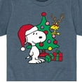 thumbnail image 3 of Peanuts - Snoopy and Woodstock Christmas Tree - Toddler And Youth Short Sleeve Graphic T-Shirts, 3 of 6