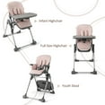 thumbnail image 6 of INFANS Baby High Chair, Convertible Quick Folding Portable Highchair for Babies and Toddlers with Adjustable Height Backrest Footrest 2 Wheels Removable Tray, Easy to Clean PU Seat, 6 of 9