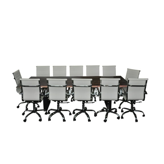 Rudis II 13-Piece High Back White Conference Set