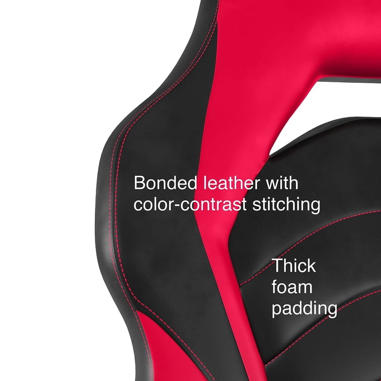 Staples Emerge Vortex Bonded Leather Gaming Chair, Black and Red