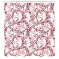 thumbnail image 3 of Ambesonne Floral Shower Curtain, Sketchy Leaves Petals, 69"Wx84"L, Maroon Coral and White, 3 of 3