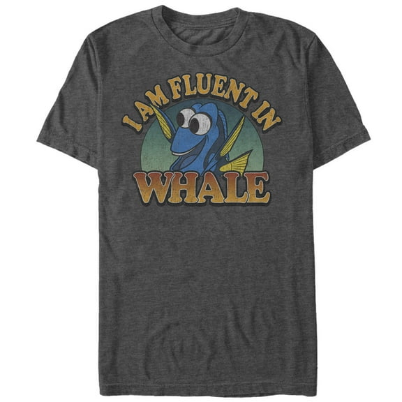 Men's Finding Dory I am Fluent in Whale Graphic Tee Charcoal Heather Medium