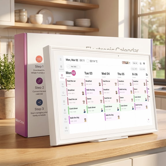 15.6" digital calendar chore chart – 1080P full HD interactive touchscreen, smart family planner, Hearth Display wall & desk mountable for seamless scheduling