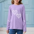 thumbnail image 4 of Cethrio Girls Long Sleeve Tops, Casual Printed Pullover Crew Neck Blouses for Girl Purple Size 9-10 T, 4 of 5