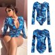 thumbnail image 5 of Traje de baño de una pieza de manga larga con protección contra erupciones para mujer Traje de baño para surf con cremallera, 5 of 5