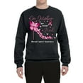 thumbnail image 2 of Wild Bobby In October We Wear Pink Diamond Heel Breast Cancer Awareness Unisex Crewneck Sweatshirt, Black, Small, 2 of 6