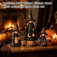 thumbnail image 5 of Vintage Primitive Witch Trio Halloween Decor, Set of 3 Rustic Wooden Witch Figurines Farmhouse Halloween Tabletop Decorations for Mantel Shelf Desk Home Fall Party Decor Gift, 5 of 6