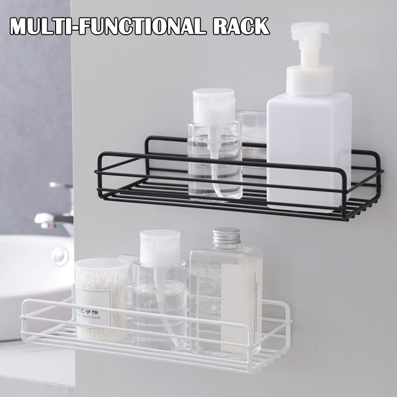 Kitchen Bathroom Shower Shelf Storage Suction Basket Organizer Caddy Iron E2S8 
