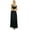 Black, variant on Bimba Women Black Maxi Dress Beaded Neck Sleeveless Gown & Front Slits